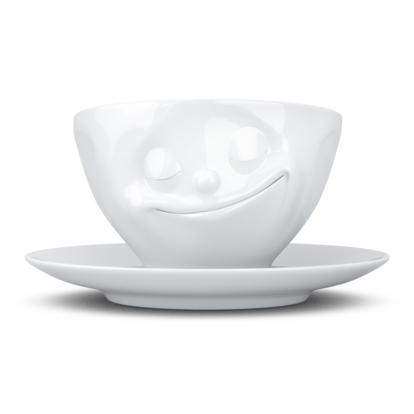 58 Fiftyeight - Kaffeetasse 200 ml - glücklich - weiß