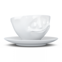 58 Fiftyeight - Kaffeetasse 200 ml - glücklich - weiß