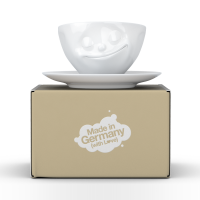 58 Fiftyeight - Kaffeetasse 200 ml - glücklich - weiß
