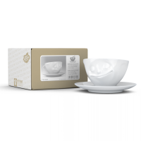 58 Fiftyeight - Kaffeetasse 200 ml - glücklich - weiß
