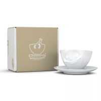 58 Fiftyeight - Kaffeetasse 200 ml - glücklich - weiß