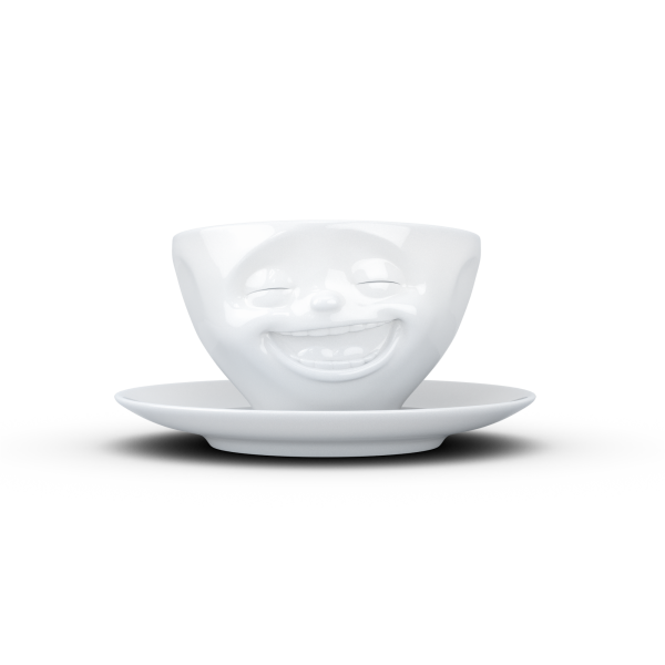 58 Fiftyeight - Kaffeetasse 200 ml - lachend - weiß