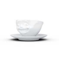 58 Fiftyeight - Kaffeetasse 200 ml - lachend - weiß