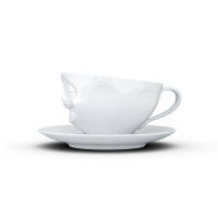 58 Fiftyeight - Kaffeetasse 200 ml - lachend - weiß
