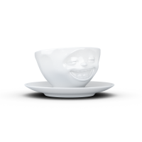 58 Fiftyeight - Kaffeetasse 200 ml - lachend - weiß