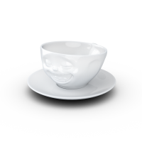 58 Fiftyeight - Kaffeetasse 200 ml - lachend - weiß