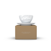 58 Fiftyeight - Kaffeetasse 200 ml - lachend - weiß