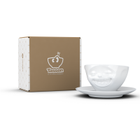 58 Fiftyeight - Kaffeetasse 200 ml - lachend - weiß