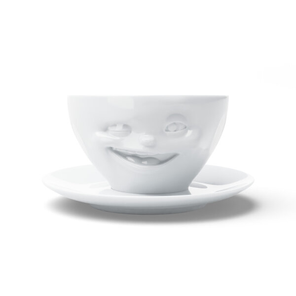 58 Fiftyeight - Kaffeetasse 200 ml - zwinkernd - weiß
