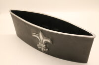 Vase oval silber/ schwarz