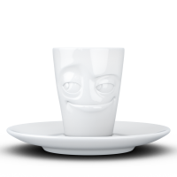 58 Fiftyeight - Espressobecher mit Henkel 80 ml - verschmitzt - weiß