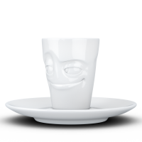 58 Fiftyeight - Espressobecher mit Henkel 80 ml - verschmitzt - weiß