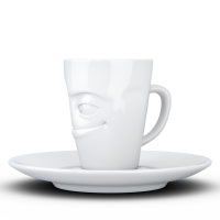 58 Fiftyeight - Espressobecher mit Henkel 80 ml - verschmitzt - weiß