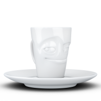 58 Fiftyeight - Espressobecher mit Henkel 80 ml - verschmitzt - weiß