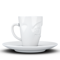 58 Fiftyeight - Espressobecher mit Henkel 80 ml - verschmitzt - weiß
