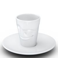 58 Fiftyeight - Espressobecher mit Henkel 80 ml - verschmitzt - weiß