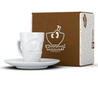 58 Fiftyeight - Espressobecher mit Henkel 80 ml - verschmitzt - weiß