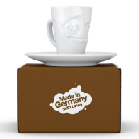 58 Fiftyeight - Espressobecher mit Henkel 80 ml - verschmitzt - weiß