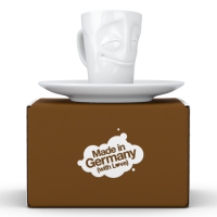 58 Fiftyeight - Espressobecher mit Henkel 80 ml - vergnügt - weiß