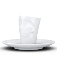 58 Fiftyeight - Espressobecher mit Henkel 80 ml - vergnügt - weiß