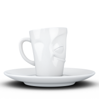58 Fiftyeight - Espressobecher mit Henkel 80 ml - vergnügt - weiß