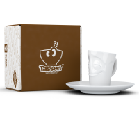58 Fiftyeight - Espressobecher mit Henkel 80 ml - vergnügt - weiß