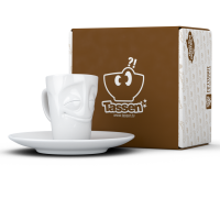 58 Fiftyeight - Espressobecher mit Henkel 80 ml - vergnügt - weiß