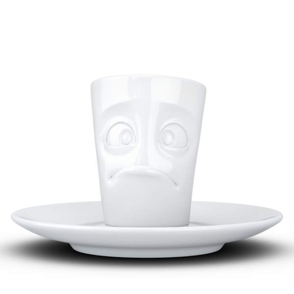 58 Fiftyeight - Espressobecher mit Henkel 80 ml - verdutzt - weiß