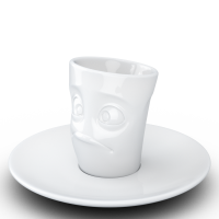 58 Fiftyeight - Espressobecher mit Henkel 80 ml - verdutzt - weiß