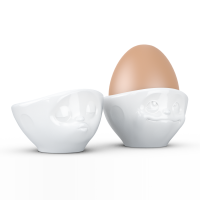 58 Fiftyeight - Eierbecher Set - glücklich & hmpff - weiß