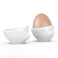 58 Fiftyeight - Eierbecher Set - glücklich & hmpff - weiß