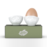 58 Fiftyeight - Eierbecher Set - glücklich & hmpff - weiß