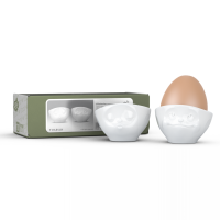58 Fiftyeight - Eierbecher Set - glücklich & hmpff - weiß