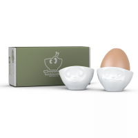 58 Fiftyeight - Eierbecher Set - glücklich & hmpff - weiß