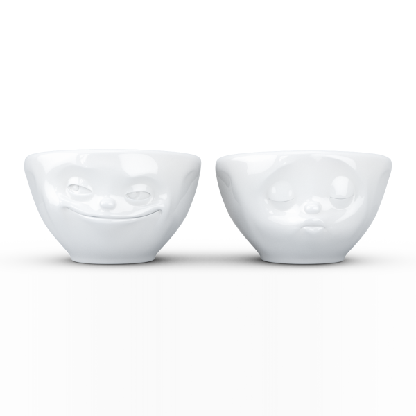 58 Fiftyeight - kleines Schälchen 2er Set 100 ml - küssend & grinsend - weiß