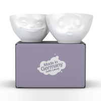 58 Fiftyeight - mittleres Schälchen 2er Set 200 ml - küssend & grinsend - weiß