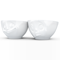 58 Fiftyeight - mittleres Schälchen 2er Set 200 ml - glücklich & och bitte - weiß
