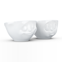 58 Fiftyeight - mittleres Schälchen 2er Set 200 ml - glücklich & och bitte - weiß