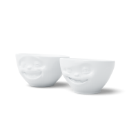 58 Fiftyeight - mittleres Schälchen 2er Set 200 ml - lachend & zwinkernd - weiß