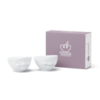 58 Fiftyeight - mittleres Schälchen 2er Set 200 ml - lachend & zwinkernd - weiß